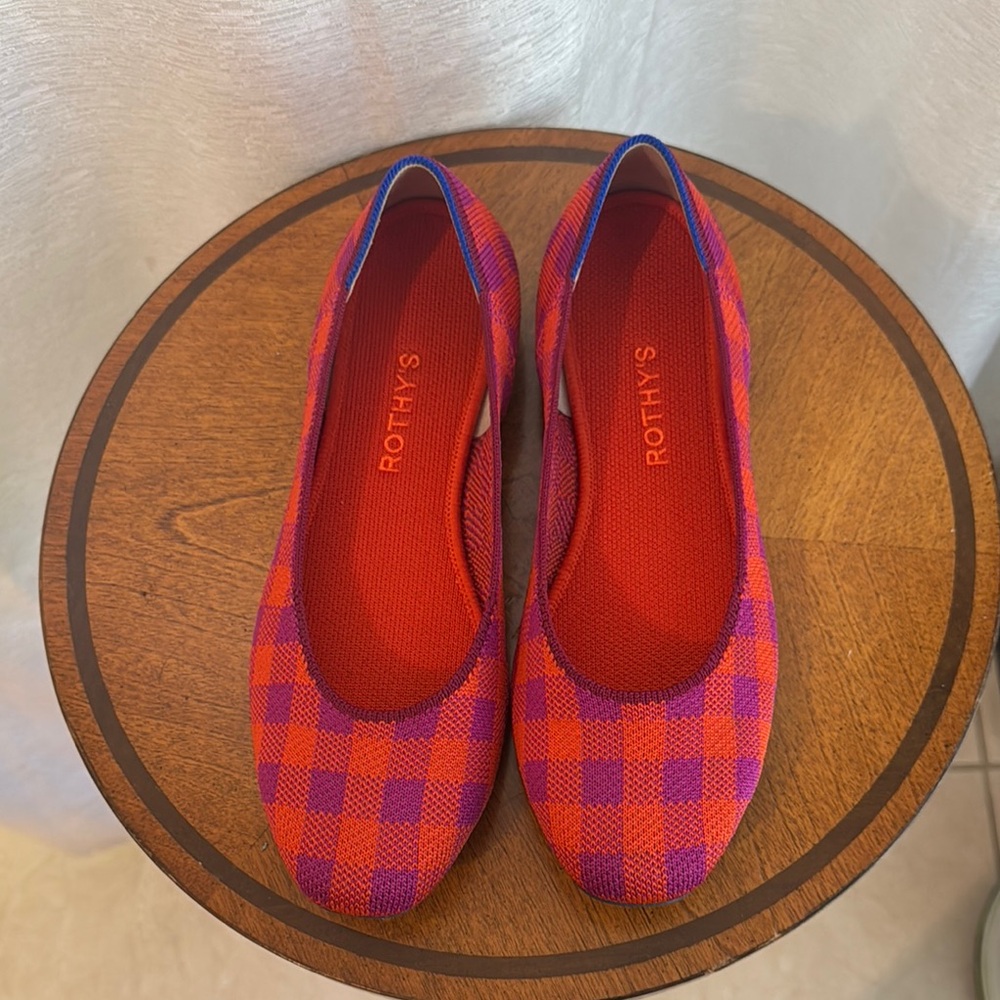 Rothy's Red and Blue Flats for Effortless Style